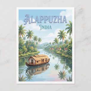 Alleppey Rückgewässer Alappuzha Indien Postkarte