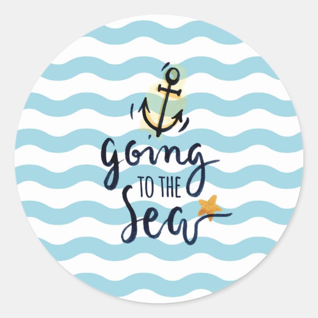 Aller à la mer - Sticker d'été nautique (Devant)