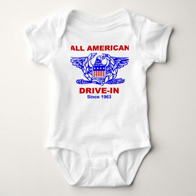 Aller amerikanische HAMBURGER Antrieb in Baby Baby Strampler (Vorderseite)