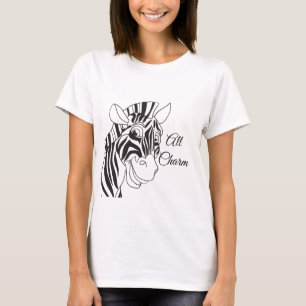 "Aller Charme" niedlicher Zebra-schwarze/weiße T-Shirt