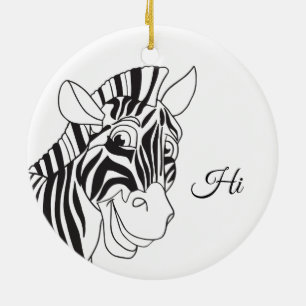 "Aller Charme!" Reizender Zebra-schwarzes u. Keramik Ornament