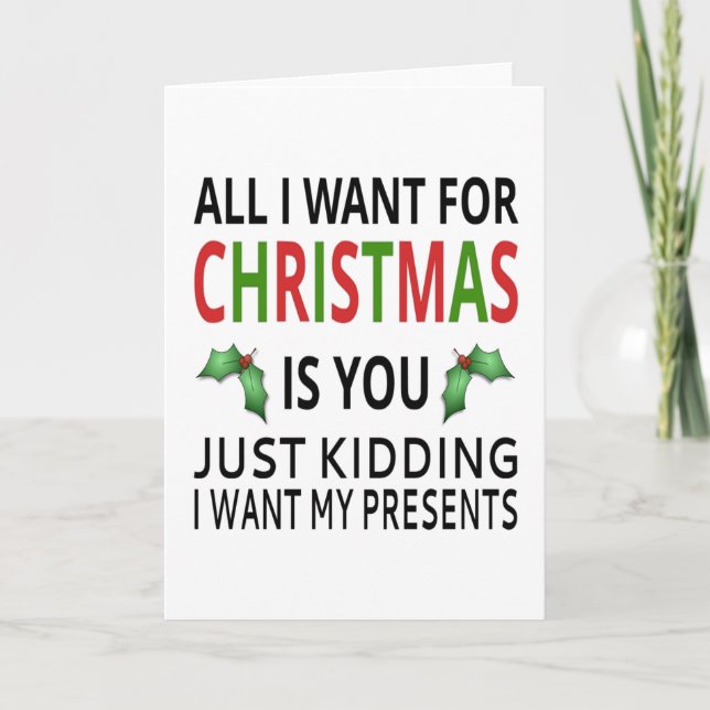 Aller, den ich für Weihnachten will, ist Sie Karte (Vorderseite)
