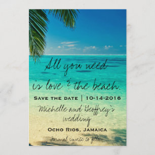 Aller, den Sie benötigen, ist Liebe u. der Strand Save The Date