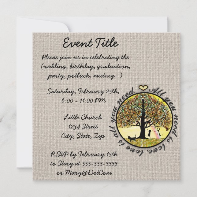 Aller, den Sie benötigen, ist Liebebaum des Lebens Einladung (Vorderseite)