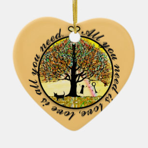 Aller, den Sie benötigen, ist Liebebaum des Lebens Keramik Ornament