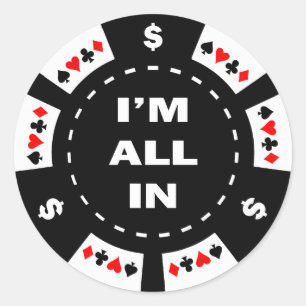 Aller ich bin im Poker-Chip Runder Aufkleber