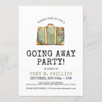 Aller loin invitation de valise de voyage de