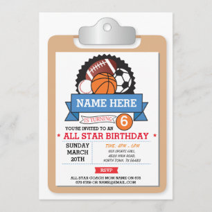 Aller Stern trägt Party zur Schau, Basketball-, Einladung