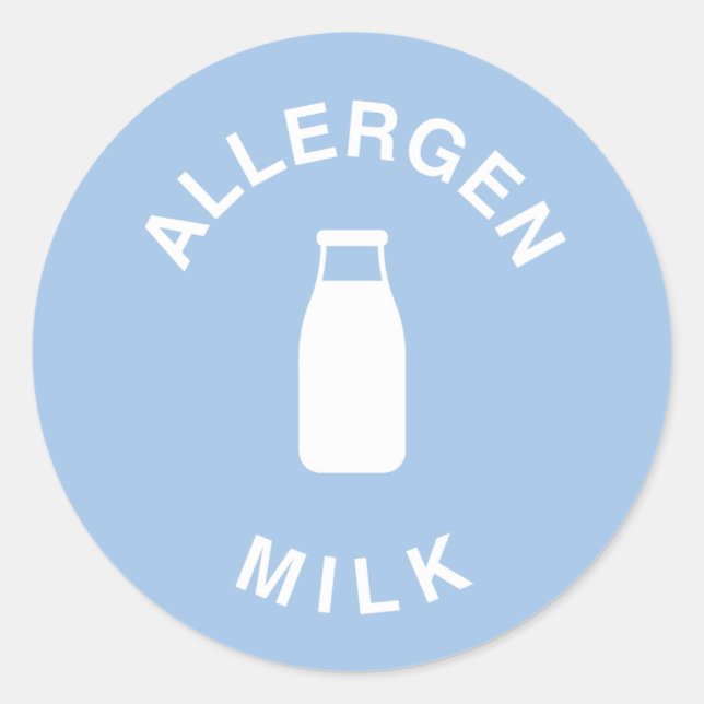 Allergenmilch - Warnung: Enthält Milch Runder Aufkleber (Vorderseite)