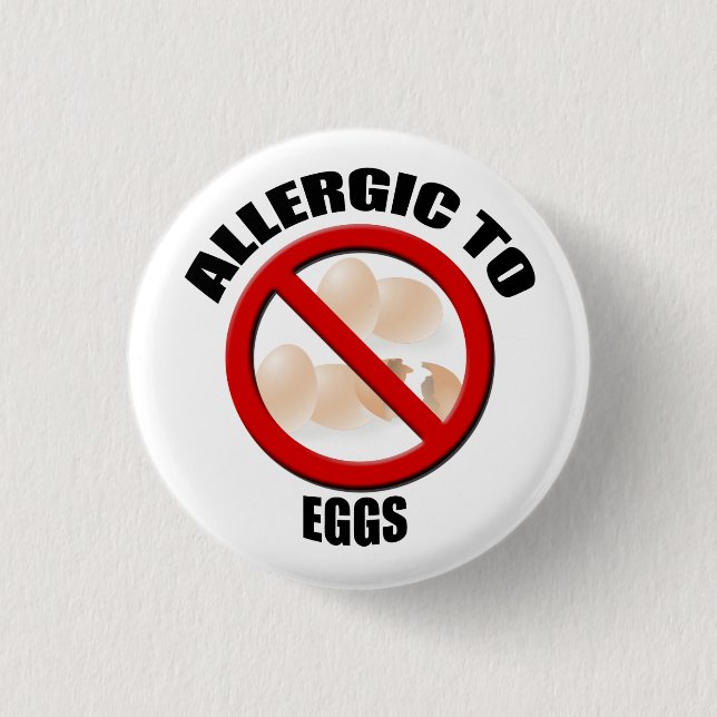 Allergic to Eggs Medical Alert Warning Sml Button (Vorderseite)