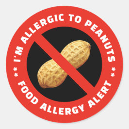 Allergic to peanuts sticker for food alert
