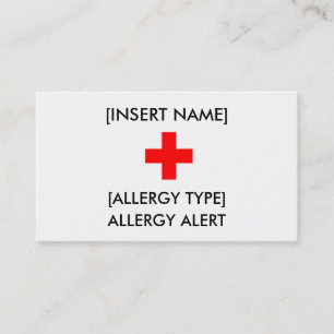 Allergie Alert ID/I.C.E.Karte Visitenkarte