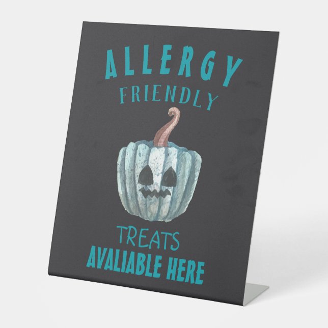 Allergie aquamarine Kürbiskölner Leckereien Sockelschild (Vorderseite)