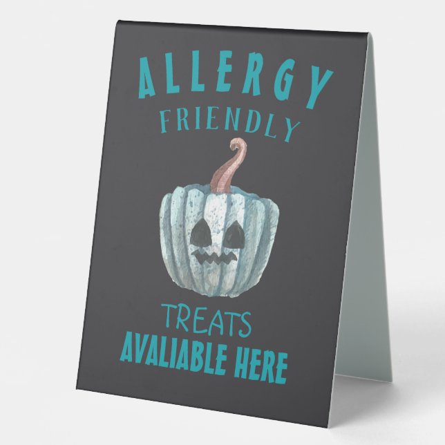 Allergie aquamarine Kürbiskölner Leckereien Tischaufsteller (Vorderseite)