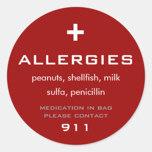 Allergie-Aufkleber Runder Aufkleber