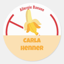 Allergie Banane Classic Round Sticker