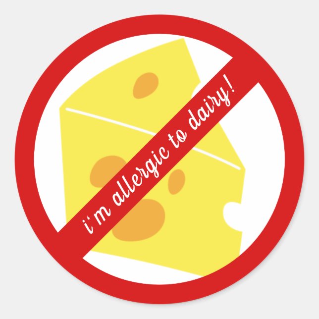 Allergie bei Milch und Käse Runder Aufkleber (Vorderseite)