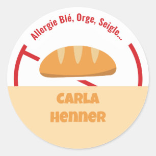 Allergie Blé Orge Seigle... Klassischer Rundaufkle Runder Aufkleber