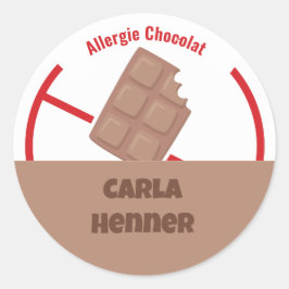 Allergie Chocolat Runder Aufkleber