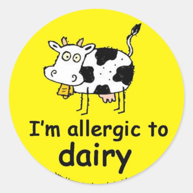 Allergie gegen Milch Runder Aufkleber (Vorderseite)