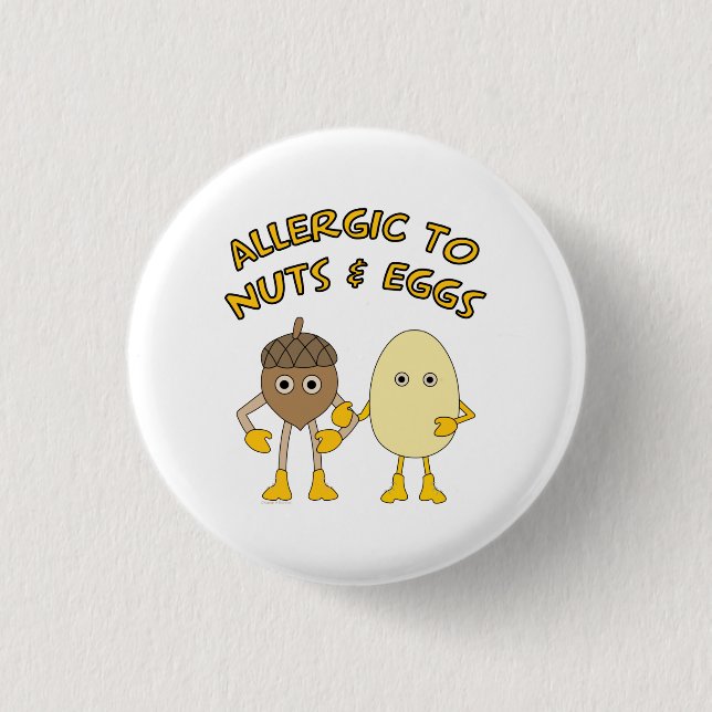 Allergie gegen Schalenfrüchte und Eier Button (Vorderseite)