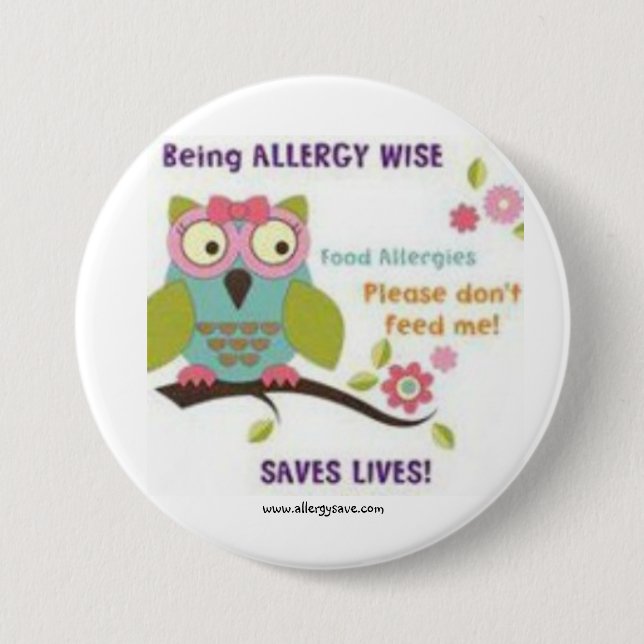 Allergie sein klug - Bewusstseins-Abzeichen Button (Vorderseite)