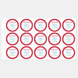 Allergie Warnhinweis Personalisierte Kinder Lebens Etiketten