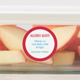 Allergie Warnhinweis Personalisierte Kinder Lebens Etiketten