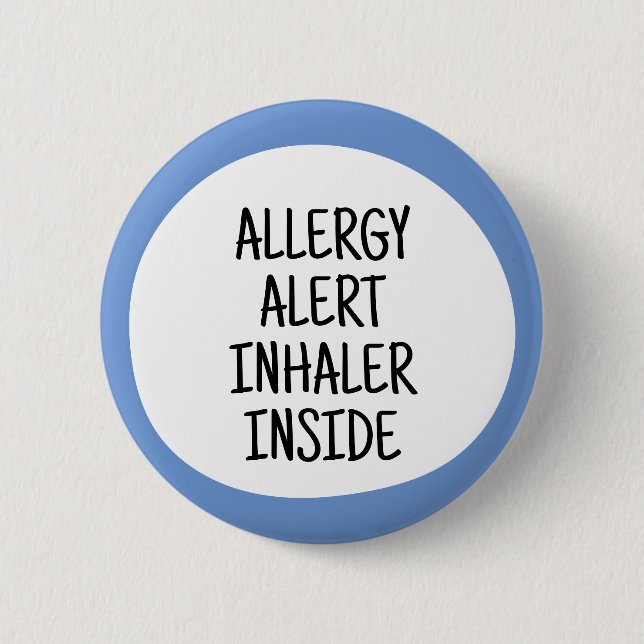 Allergie-Warnung Inhalator enthalten Button (Vorderseite)
