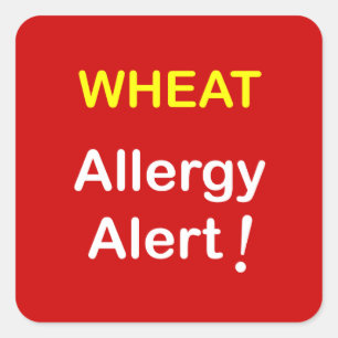 Allergiealarm - WHEAT. Quadratischer Aufkleber