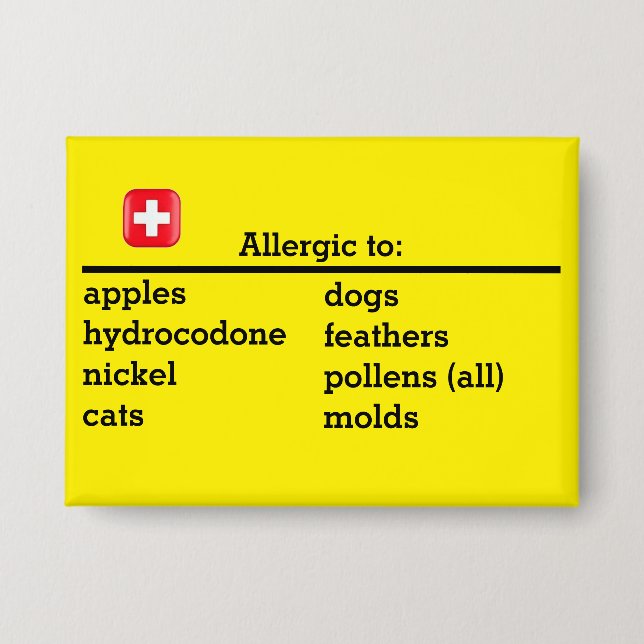 Allergien Button (Vorderseite)