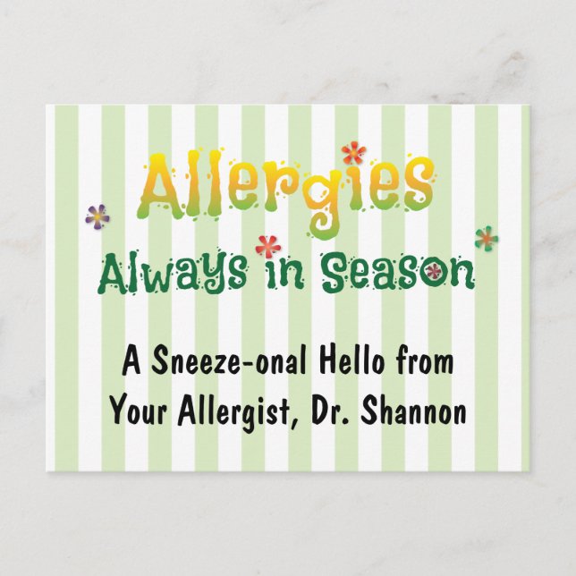 Allergien - immer in der Saison Postkarte (Vorderseite)