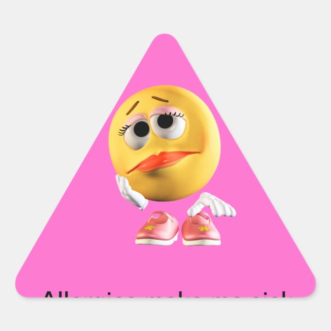 Allergien machen mich krank dreieckiger aufkleber (Vorderseite)