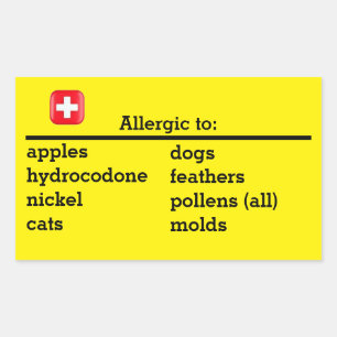 Allergien Rechteckiger Aufkleber