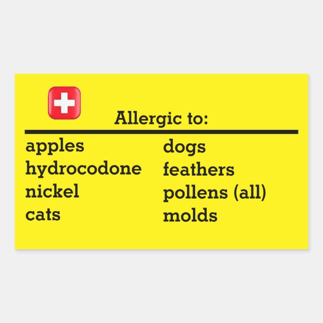 Allergien Rechteckiger Aufkleber (Vorderseite)