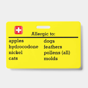 Allergien und Erkrankungen Ausweis