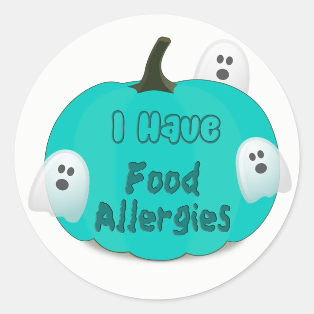 Allergies alimentaires Stickers Citrouille Turquoi (Devant)