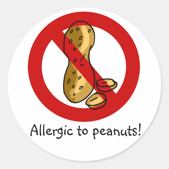 Allergique aux autocollants de cacahuètes ! (Devant)