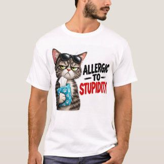 Allergisch gegen Dummheit Katze T-Shirt