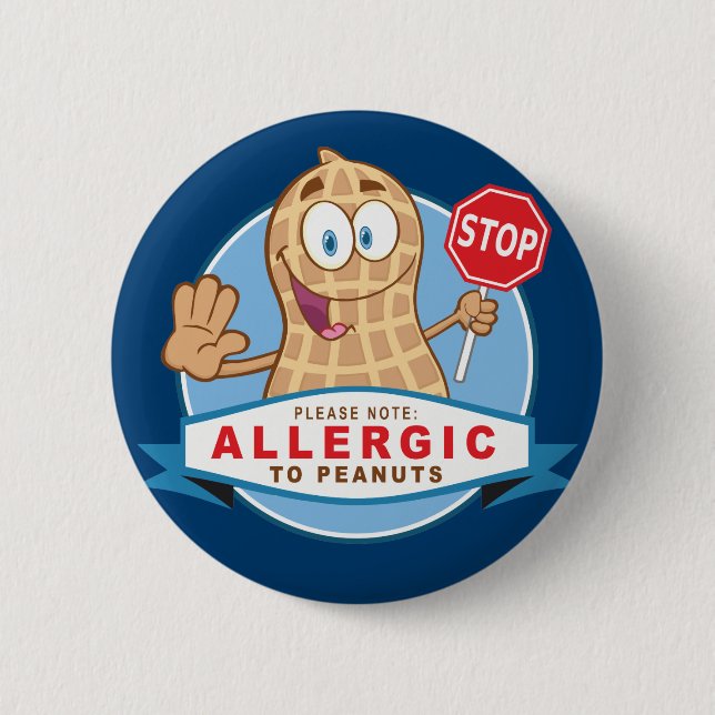 Allergisch gegen Erdnüsse Button (Vorderseite)