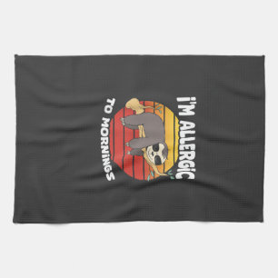 Allergisch gegen Morgen Faultier Tier Faultierlieb Geschirrtuch