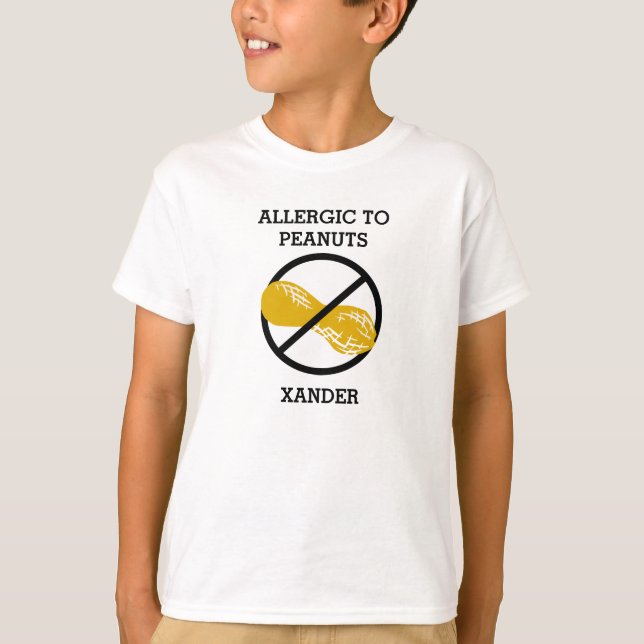 Allergisch zu den Erdnuss-personalisierten Kindern T-Shirt (Vorderseite)