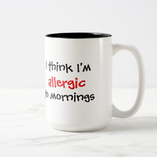 allergisch zu den Morgen Zweifarbige Tasse