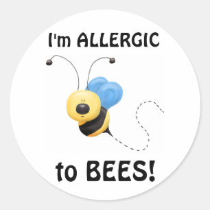 Allergisch zum Bienen-Set von 20 Aufklebern Runder Aufkleber
