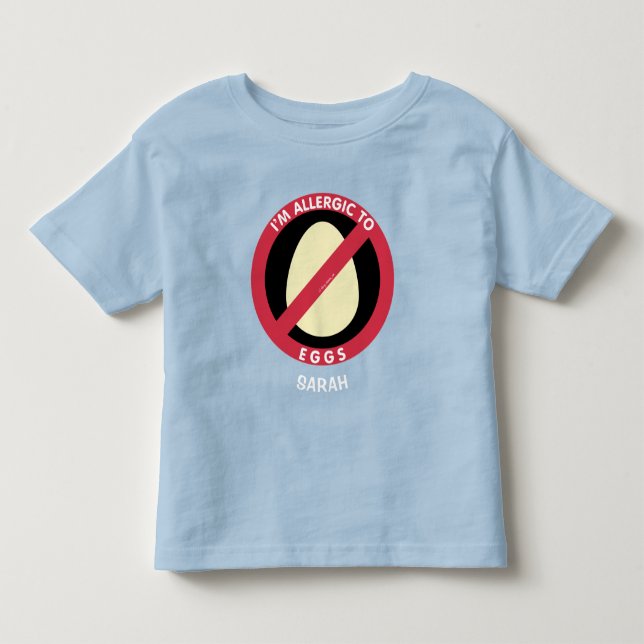 Allergisch zur Ei-Kinderallergie personalisiert Kleinkind T-shirt (Vorderseite)