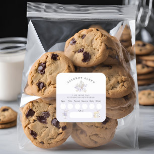 Allergische Warnhinweise für Kuchenbacken Quadratischer Aufkleber