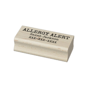 Allergische Warnhinweise Personalisierte Kinder Gummistempel