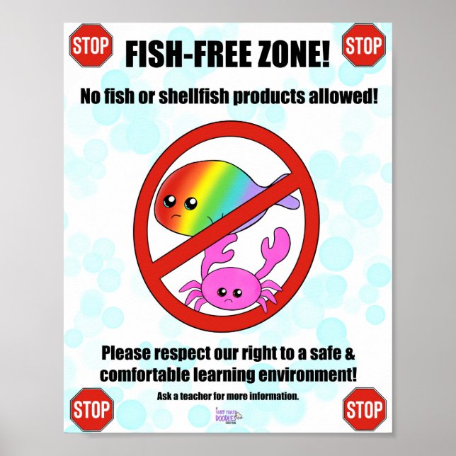 Allergisches Poster für Fische und Schalentiere (Vorne)