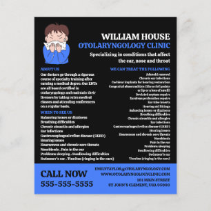 Allergologiedesign, Otolaryngologe, Otolaryngologi Flyer