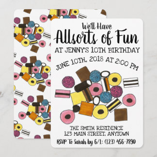 Allerlei Fun Licorice - Geburtstagsparty aller Art Einladung